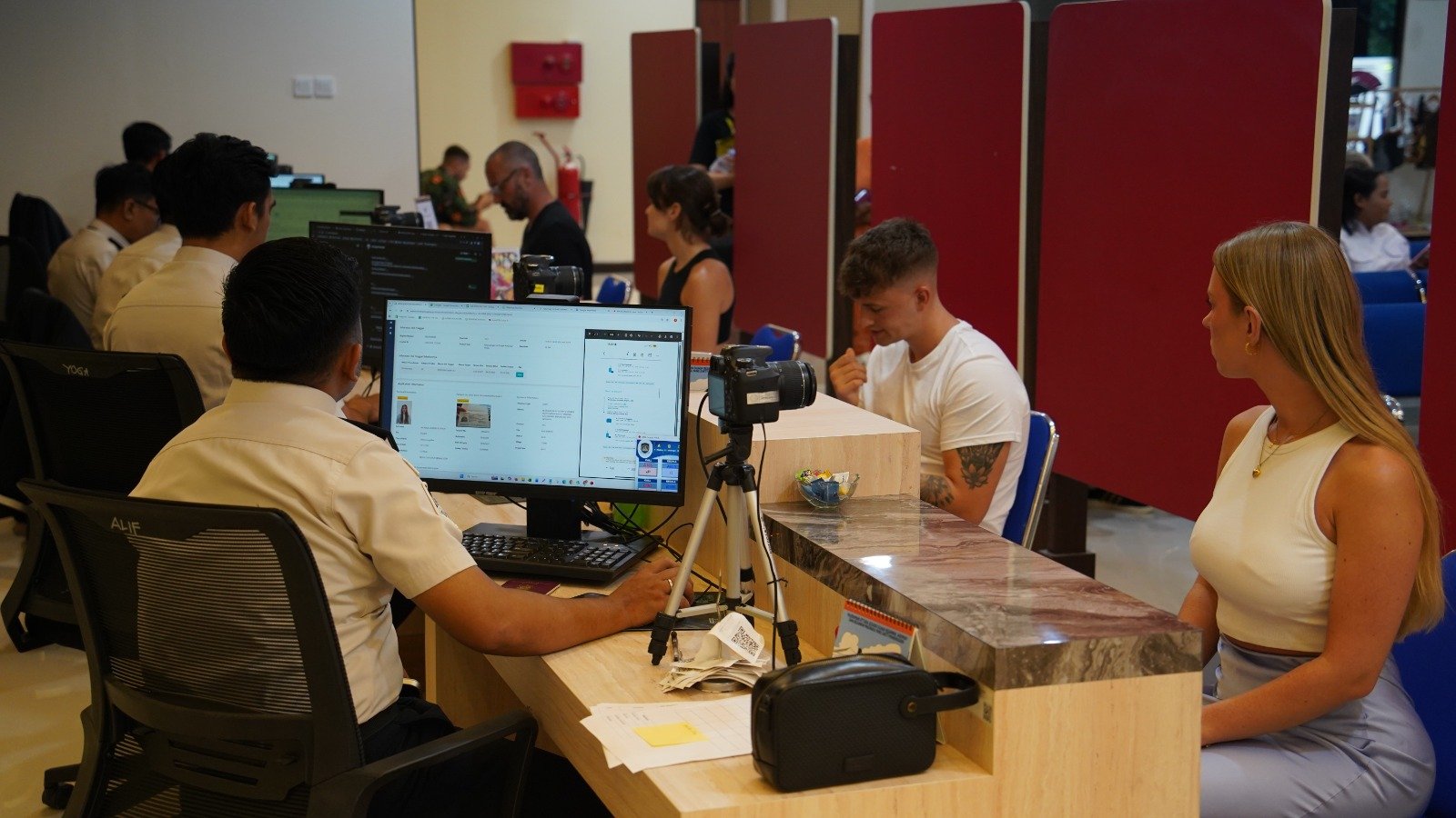 Taking detail on tourist at Immigration Office Jimbaran