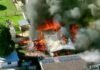 Woman dead, crime scene declared at Gold Coast fire, as man arrested over separate blaze north of Brisbane